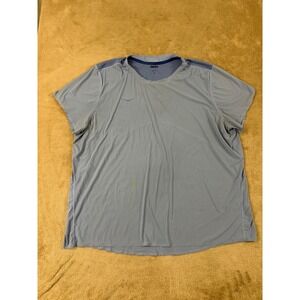 Hoka One One Running Shirt Mens 2XL‎ Blue Grey Mesh Short Sleeve Athletic Tee